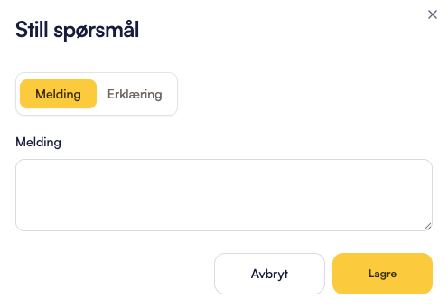 Snapbooks spørsmål-modal - send spørsmål direkte til klienter
