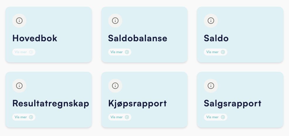 Snapbooks rapporter - oversikt over hovedbok, saldobalanse, resultatregnskap og andre rapporter